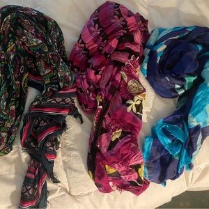 3 Vera Bradley fashion scarves (retired patterns!)